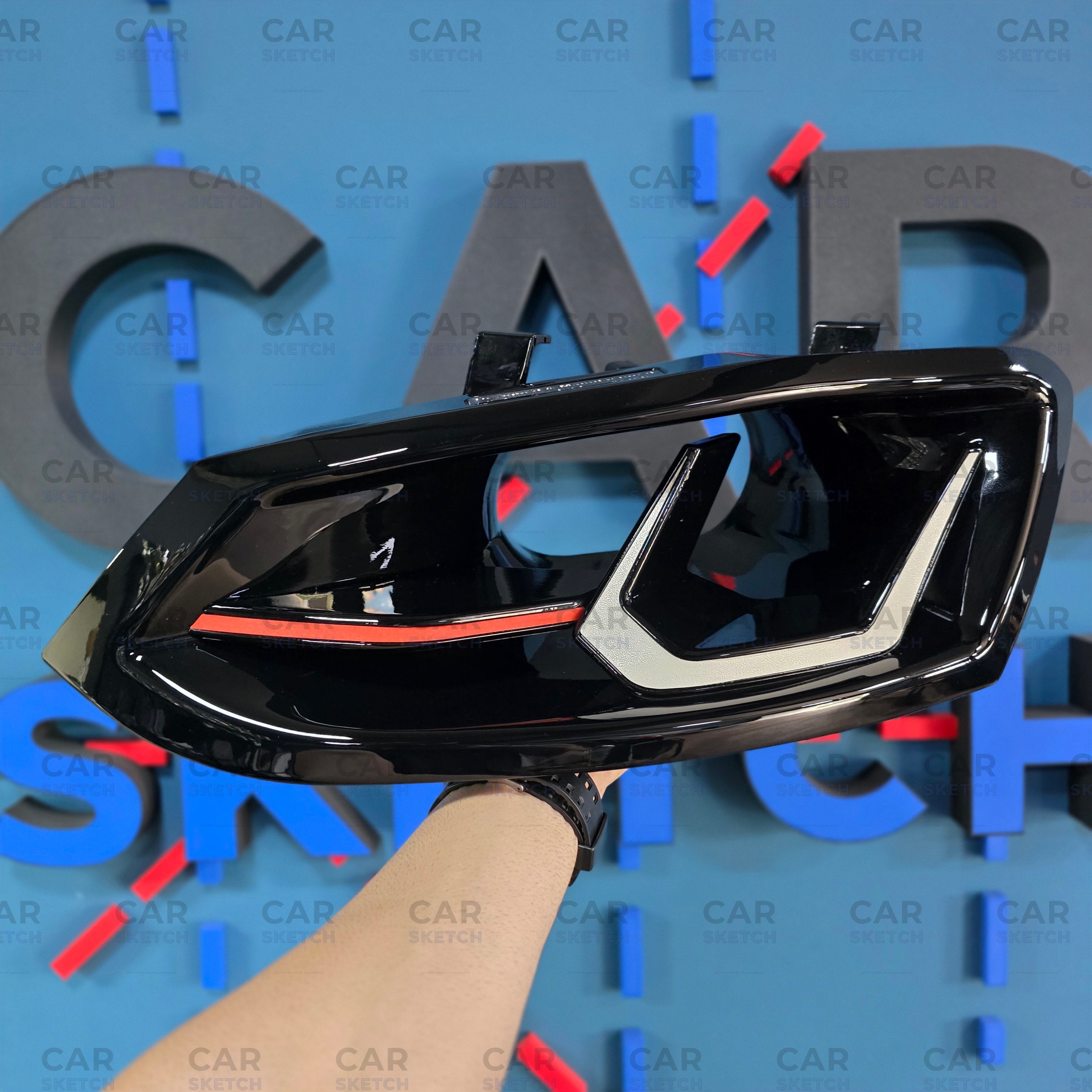 Car Sketch Volkswagen Polo 6R/6C Headlight Air Scoop