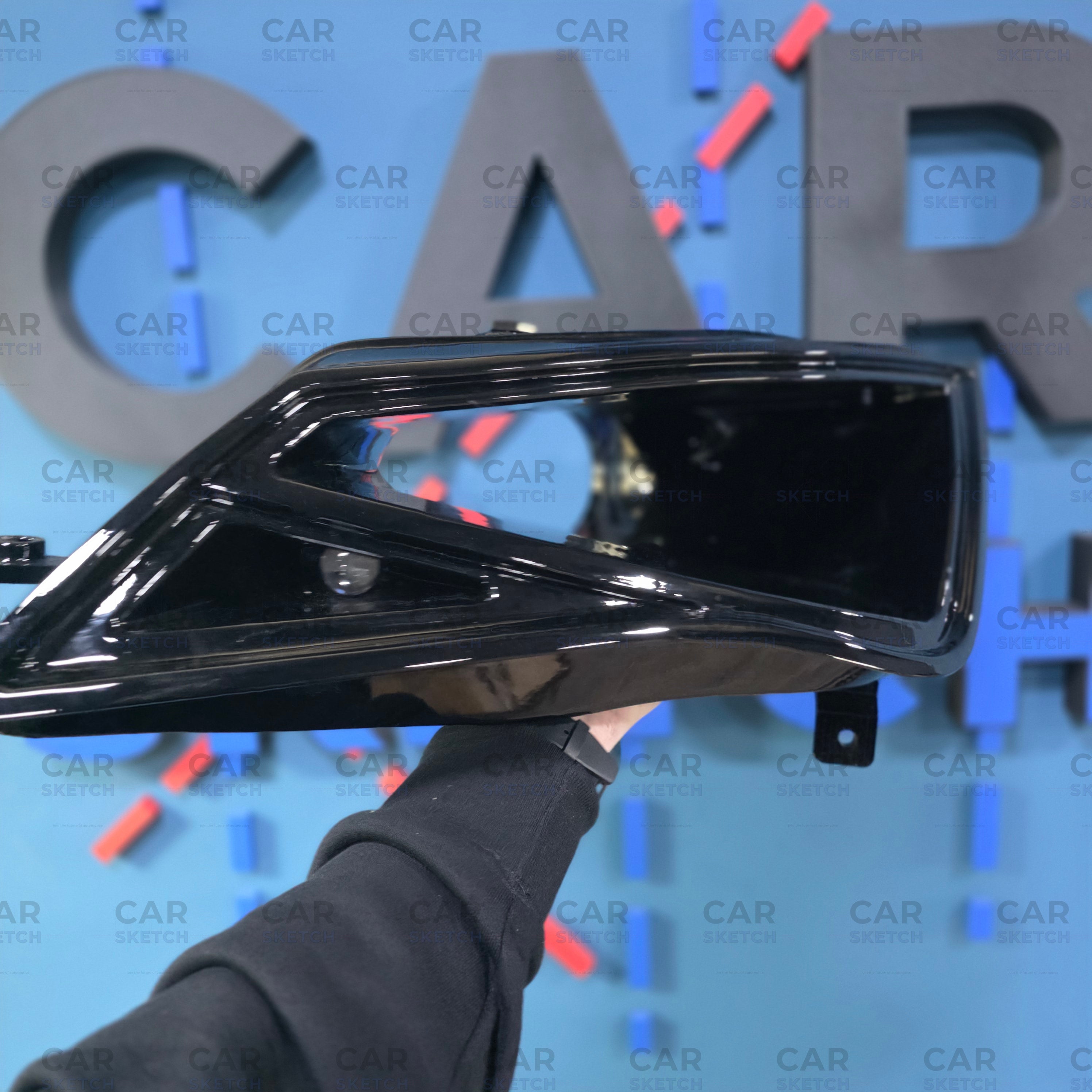 Car Sketch Seat Leon 5F Headlight Air Scoop with Integrated LED Light