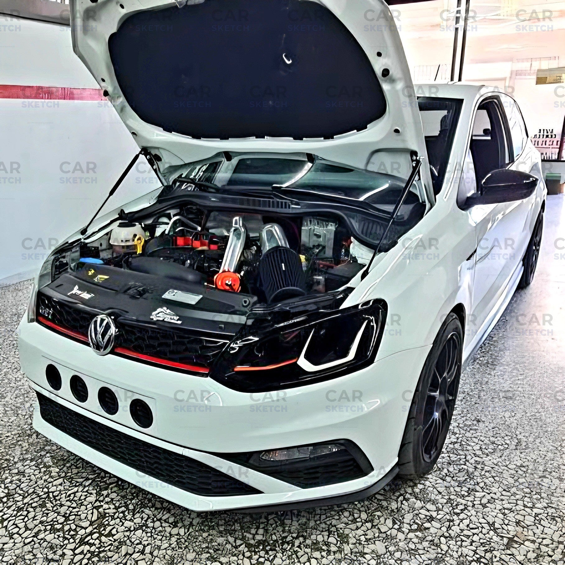 Car Sketch Volkswagen Polo 6R/6C Headlight Air Scoop