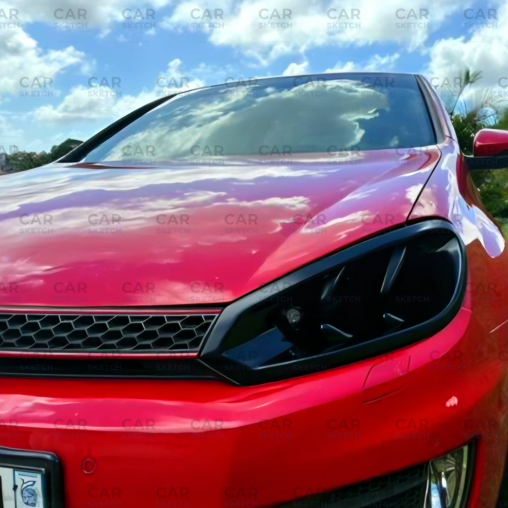 Car Sketch Volkswagen Golf MK6 Headlight Air Scoop – With Integrated LED Light