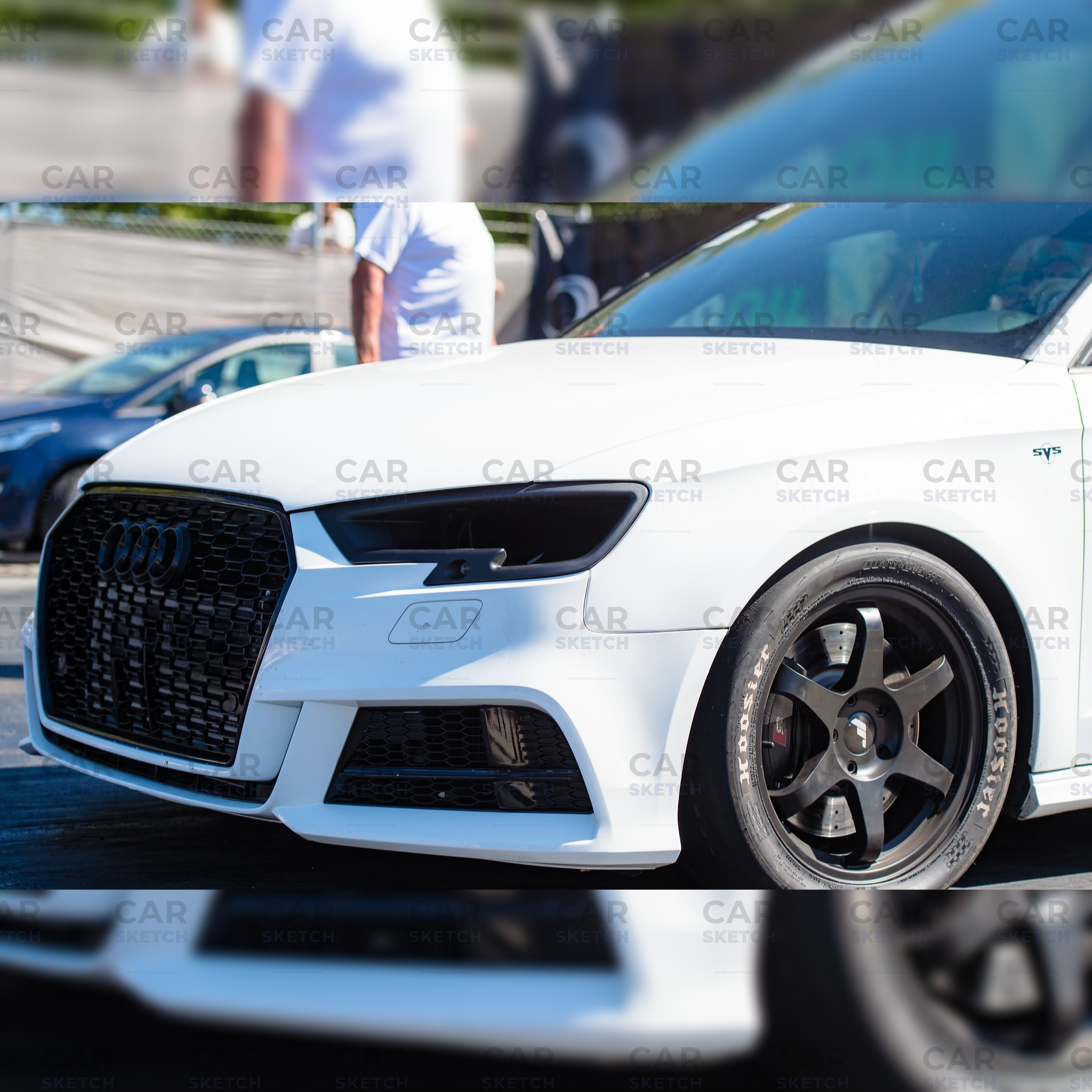 Car Sketch Audi RS3/S3/A3 8V FL Headlight Air Scoop – With LED Projector