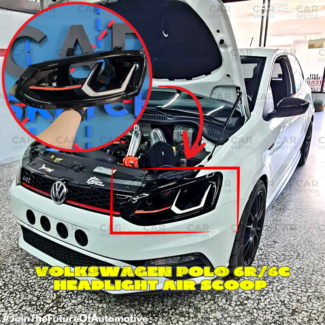 Car Sketch Volkswagen Polo 6R/6C Headlight Air Scoop