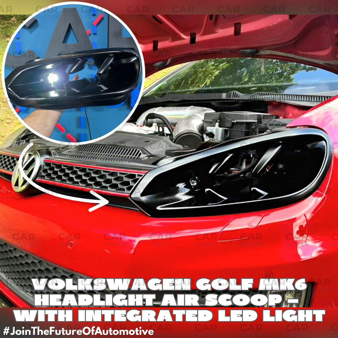 Car Sketch Volkswagen Golf MK6 Headlight Air Scoop – With Integrated LED Light
