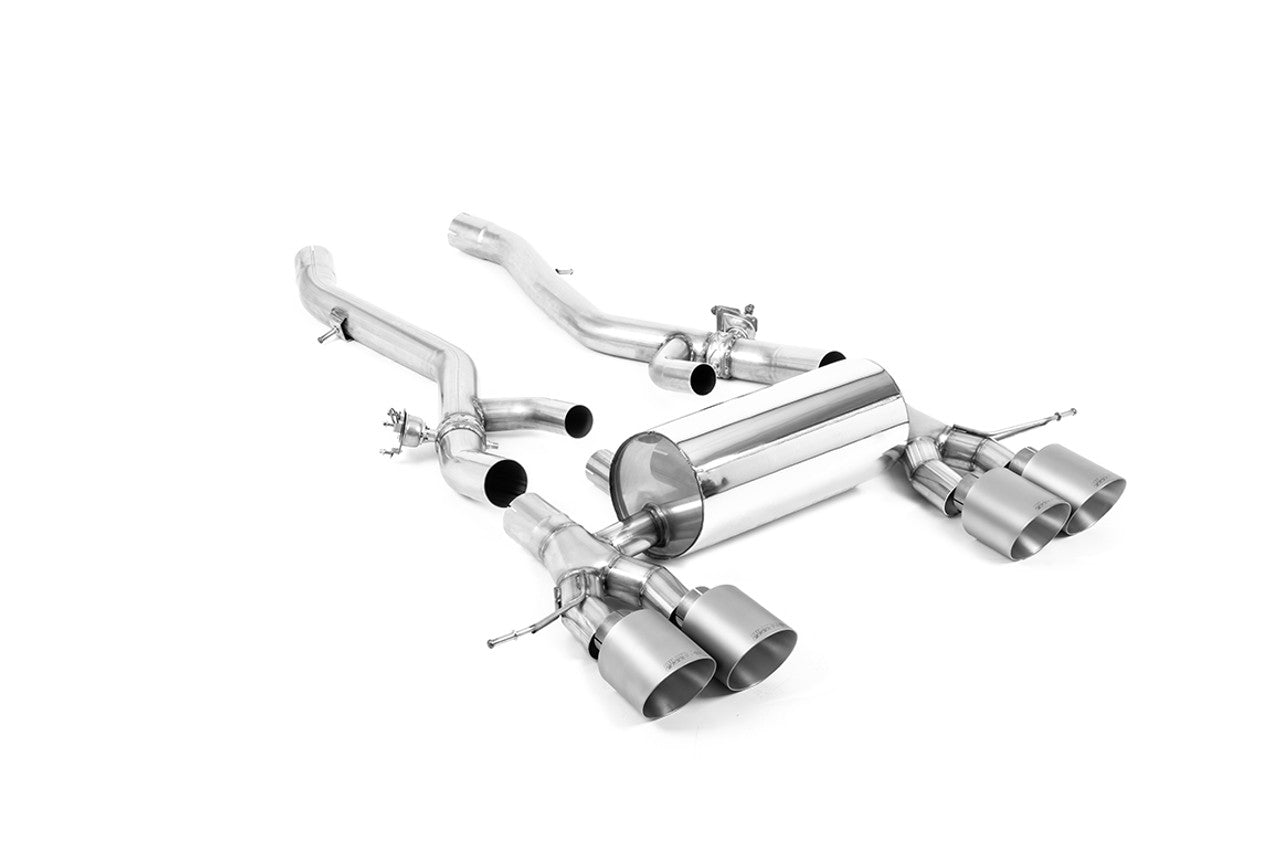Milltek Axle Back System with GT-115 Brushed Titanium Trims - ECE Approved - 3 Series - G80 M3 & M3 Competition (OPF/GPF Only) - 2020
