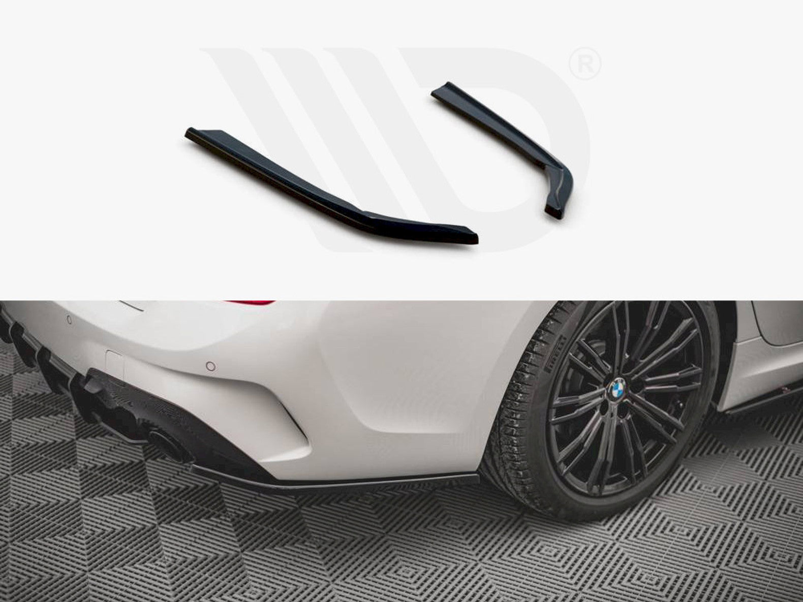 Maxton Design Gloss Black Rear Side Splitters V.2 BMW 3 G20 / G21 M-Sport (2018-2022)
