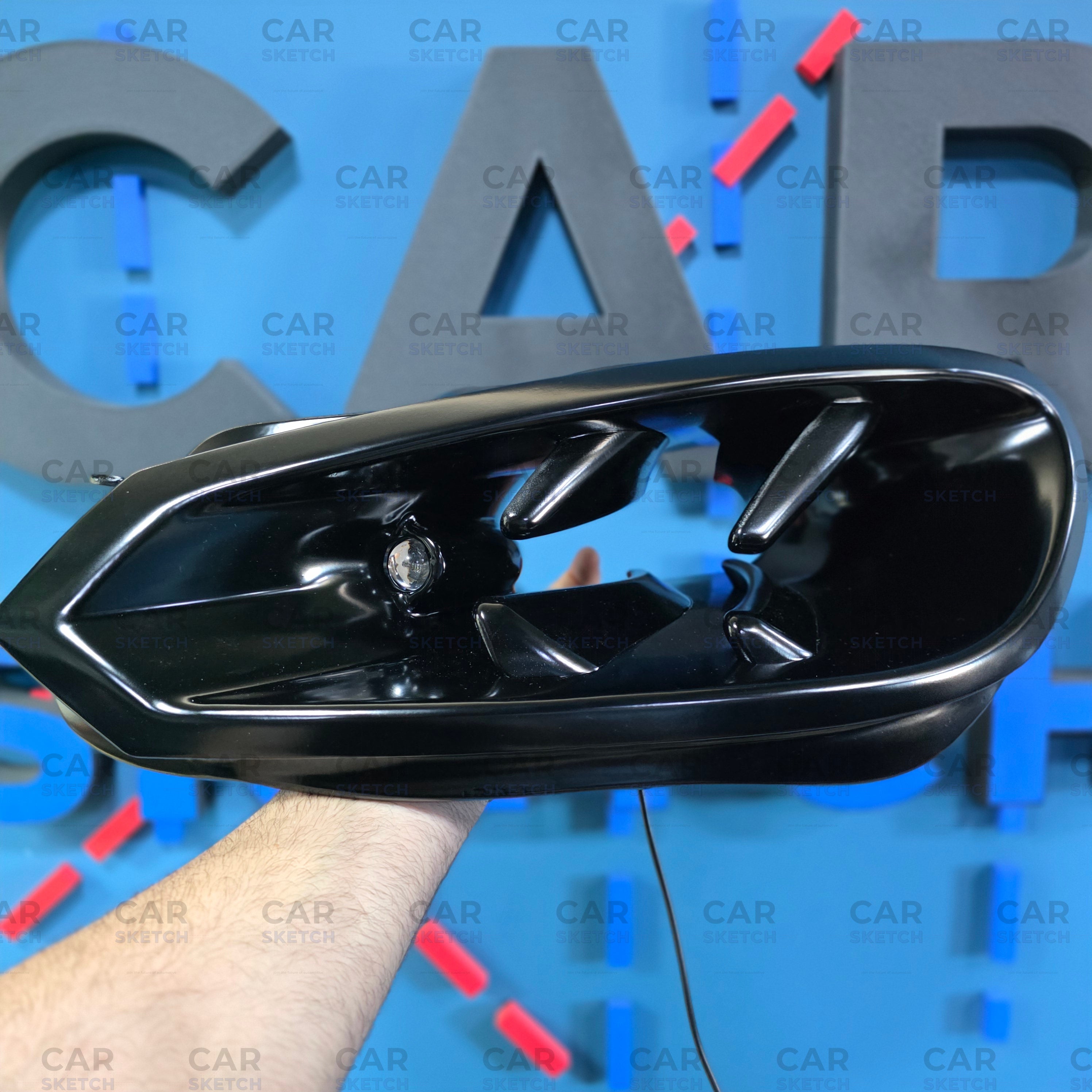 Car Sketch Volkswagen Golf MK6 Headlight Air Scoop – With Integrated LED Light