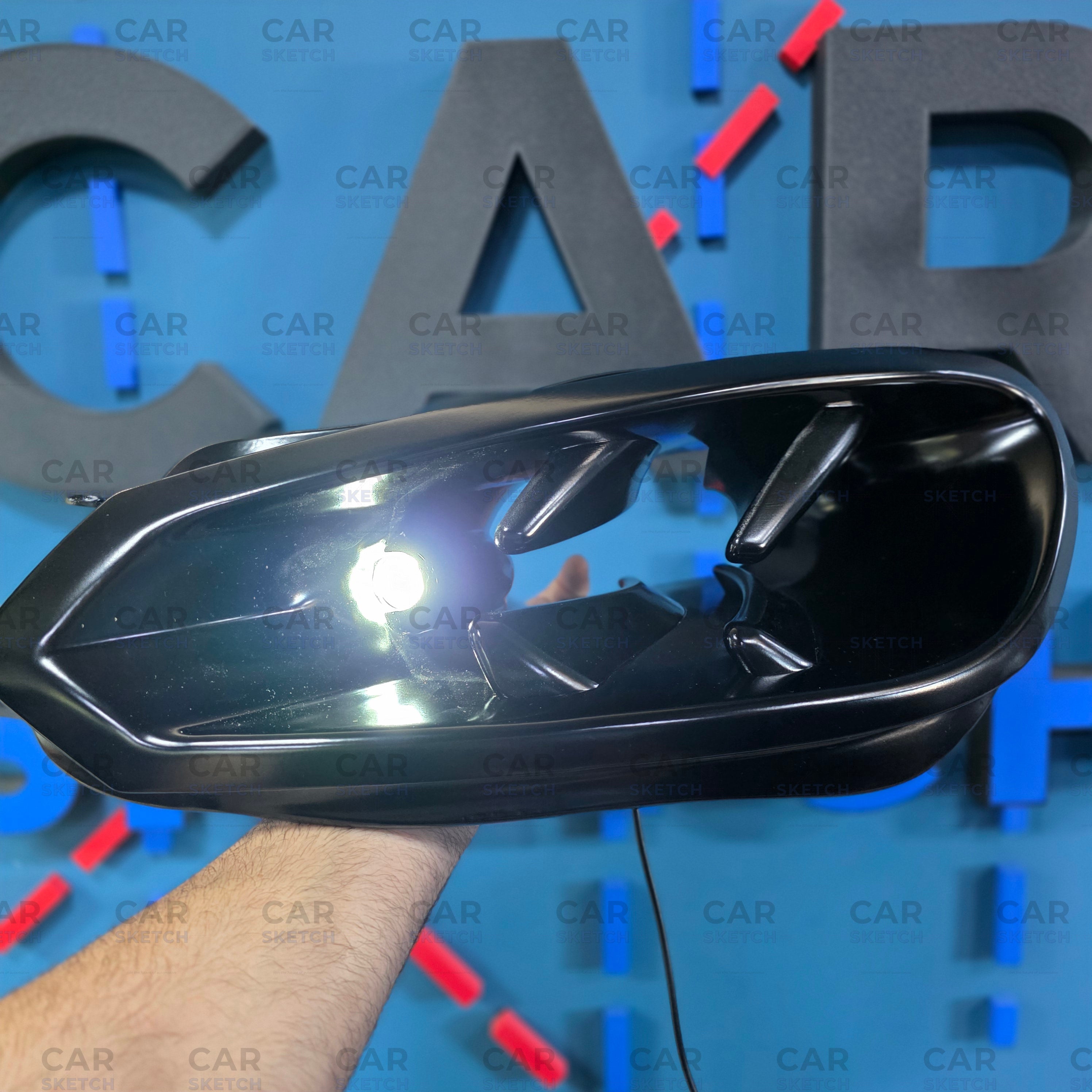 Car Sketch Volkswagen Golf MK6 Headlight Air Scoop – With Integrated LED Light