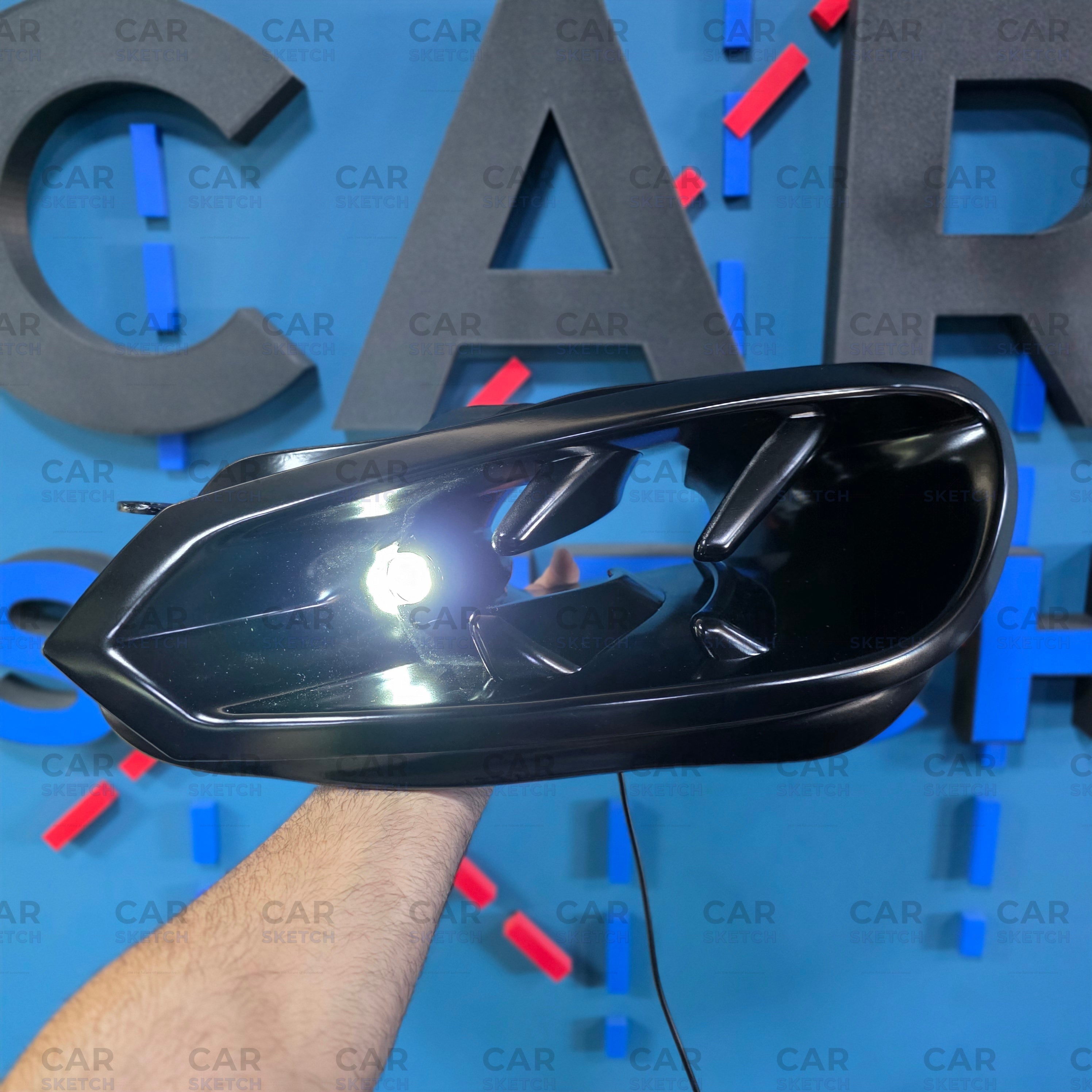 Car Sketch Volkswagen Golf MK6 Headlight Air Scoop – With Integrated LED Light