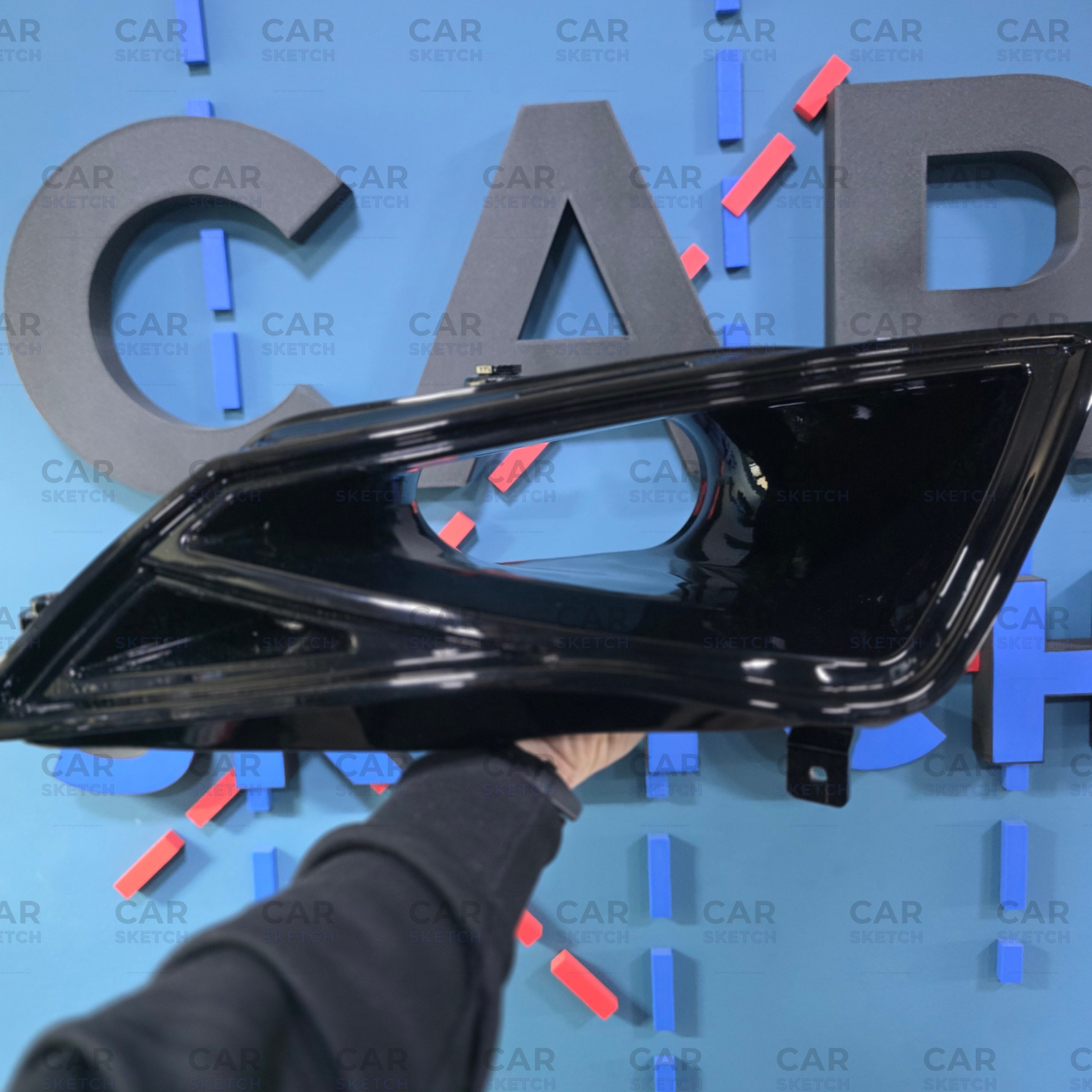 Car Sketch Seat Leon 5F Headlight Air Scoop with Integrated LED Light