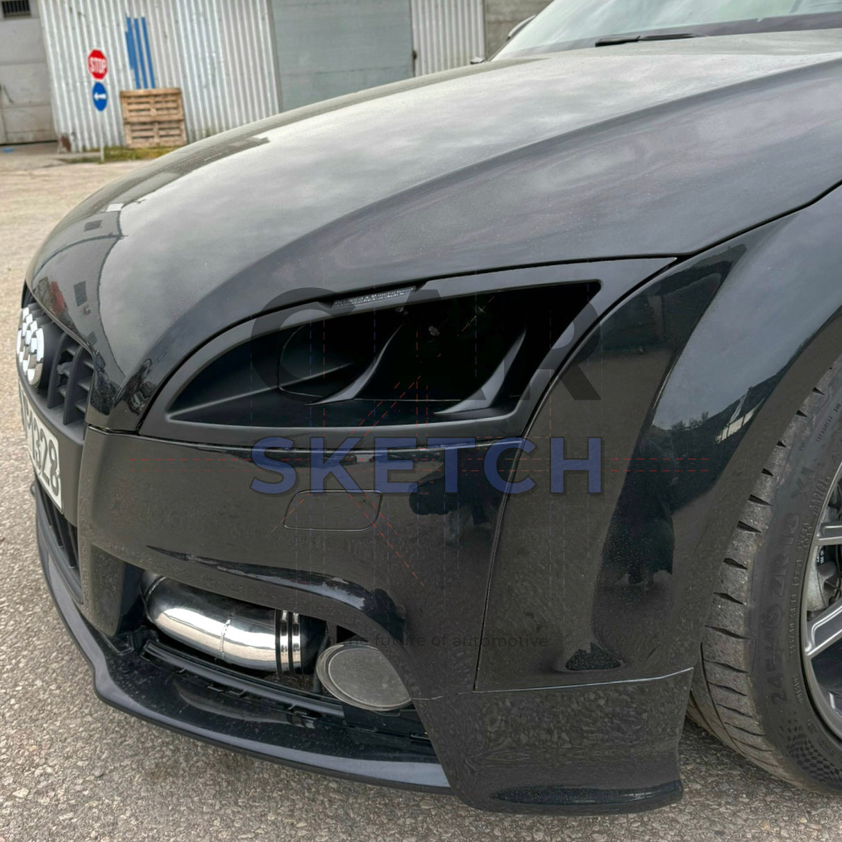 Car Sketch Audi TT 8J/MK2 Racing Air Scoop Headlight Conversion