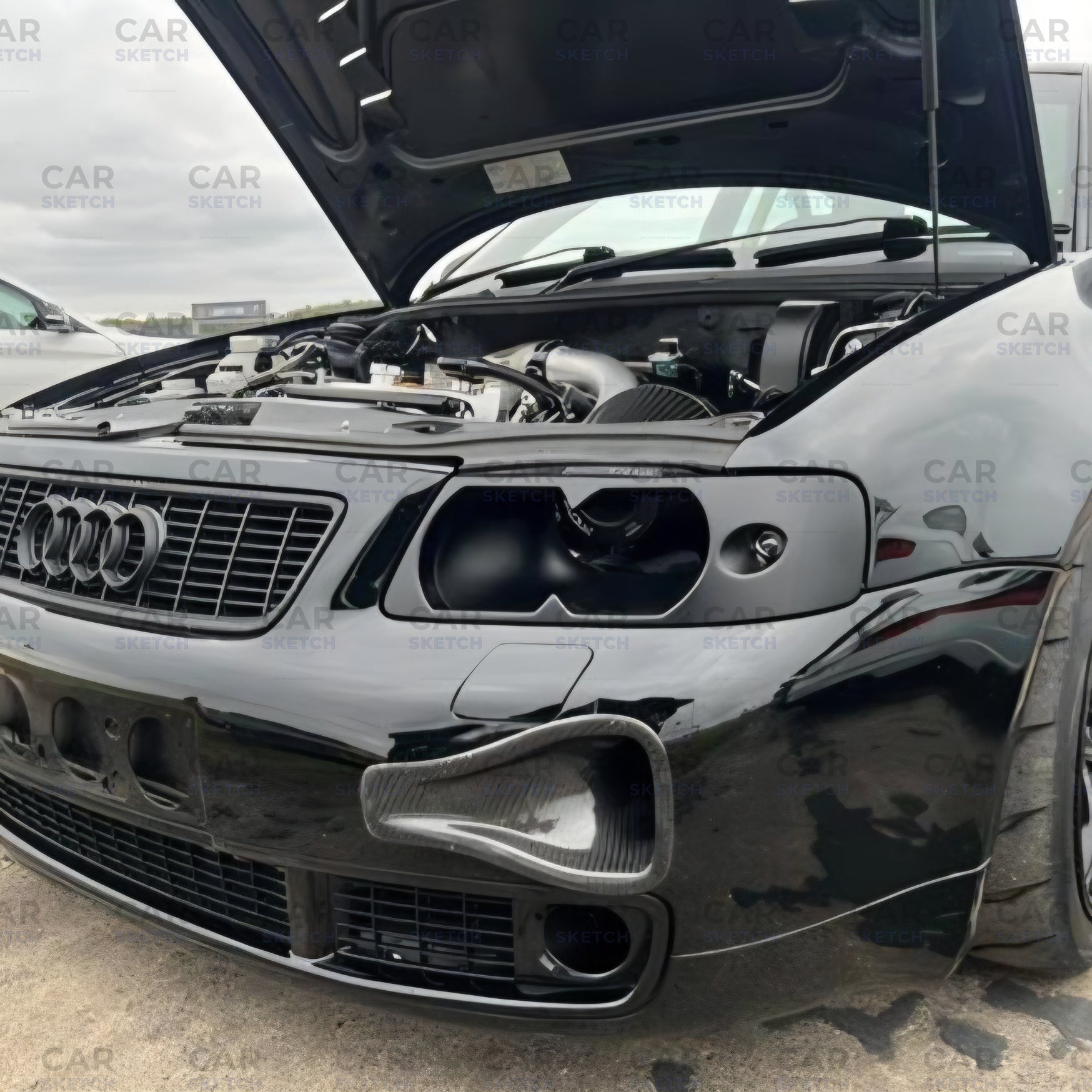 Car Sketch Audi S3/A3 8L Headlight Air Scoop – With LED Projector or Closed Version