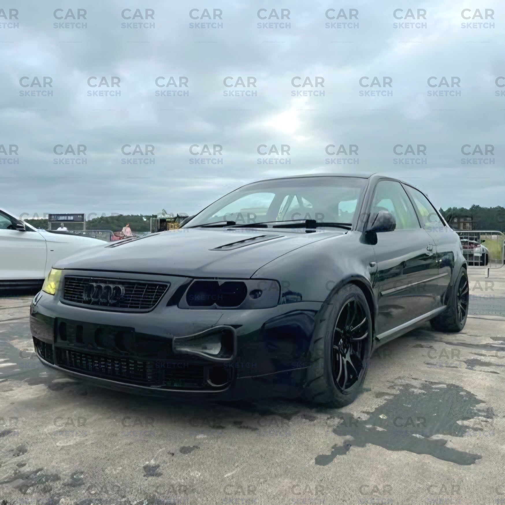 Car Sketch Audi S3/A3 8L Headlight Air Scoop – With LED Projector or Closed Version