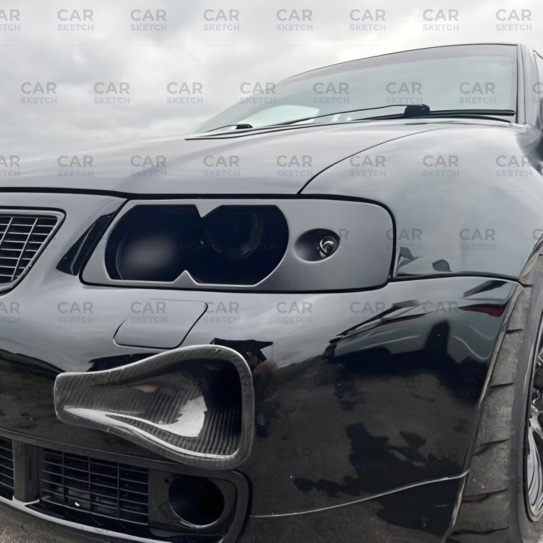 Car Sketch Audi S3/A3 8L Headlight Air Scoop – With LED Projector or Closed Version