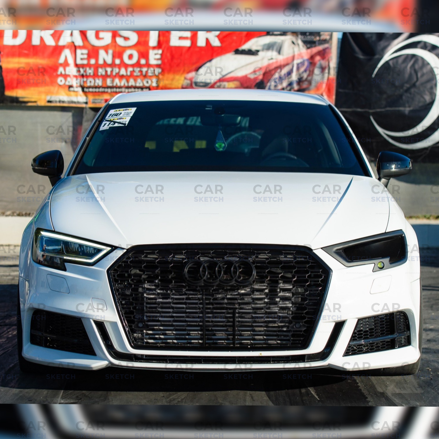 Car Sketch Audi RS3/S3/A3 8V FL Headlight Air Scoop – With LED Projector