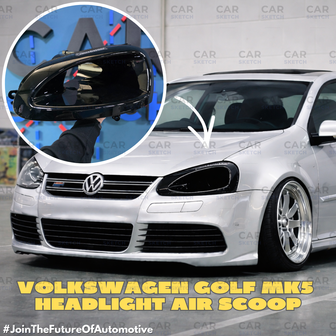 Car Sketch Volkswagen Golf MK5 Headlight Air Scoop