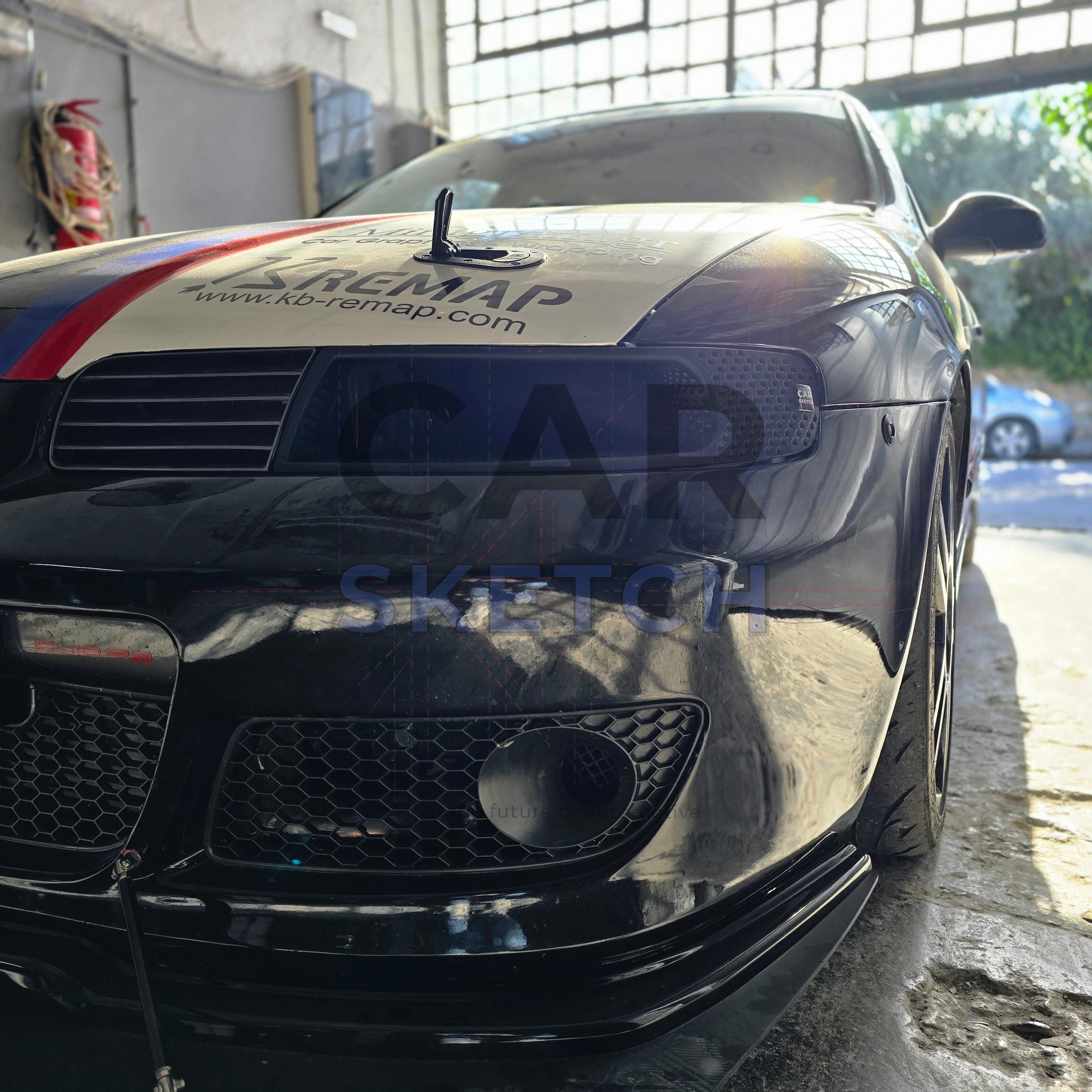 Car Sketch SEAT Leon 1M Racing Air Scoop Headlight Conversion – Enhanced Airflow with Dimpling Effect