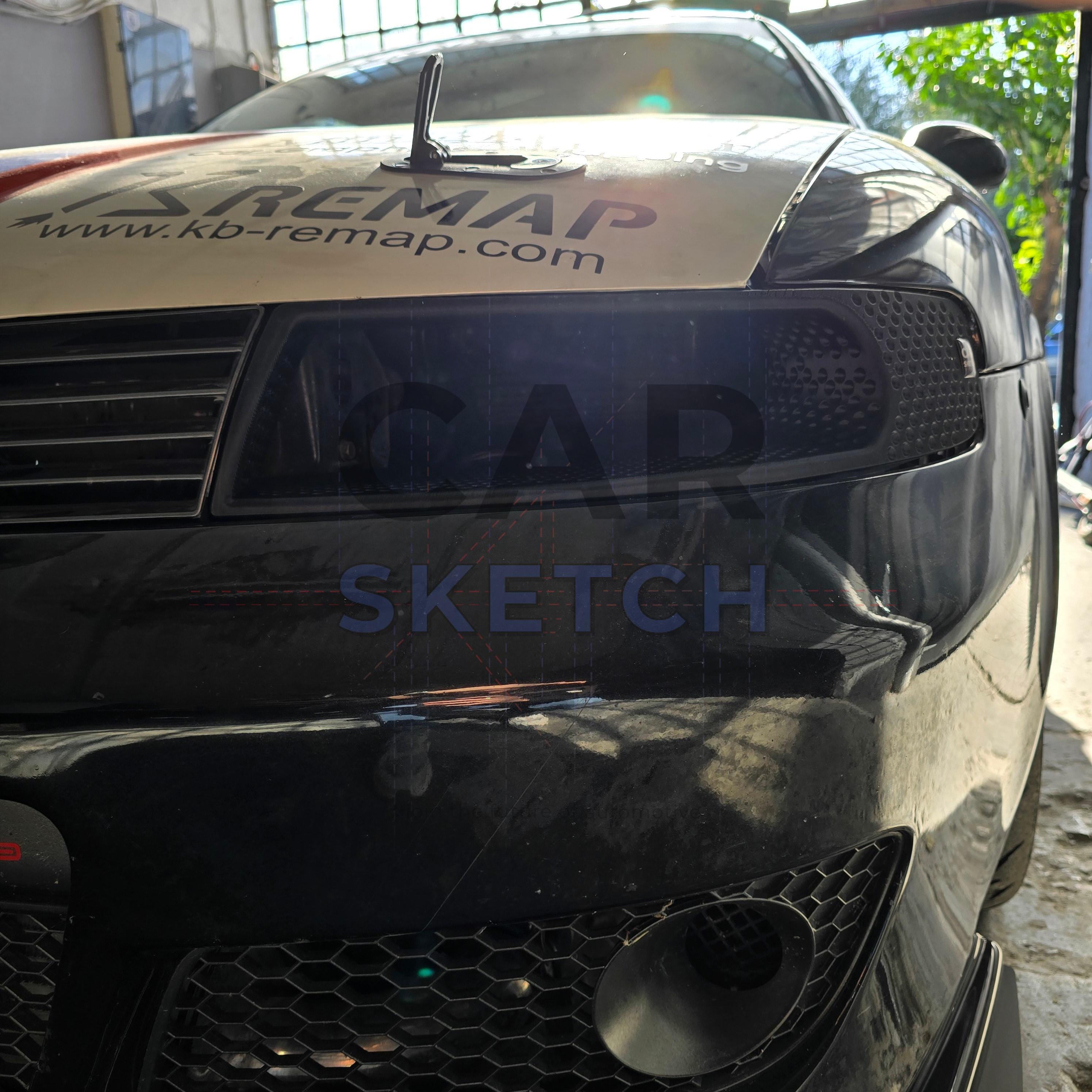 Car Sketch SEAT Leon 1M Racing Air Scoop Headlight Conversion – Enhanced Airflow with Dimpling Effect