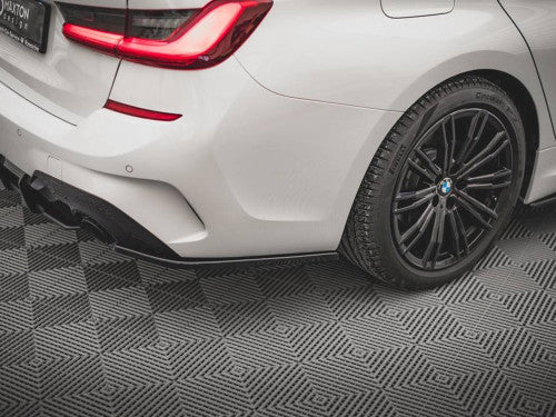 Maxton Design Gloss Black Rear Side Splitters V.2 BMW 3 G20 / G21 M-Sport (2018-2022)